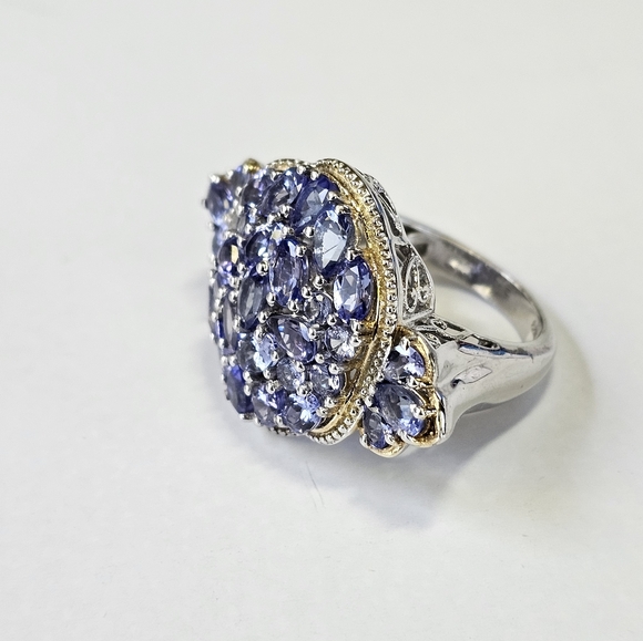 Natural Tanzanite Ring in Platinum over Sterling Silver Sz 8! 💙 Free Shipping! - Picture 10 of 12